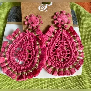 Plunder Pink and Gold Paisley Earrings